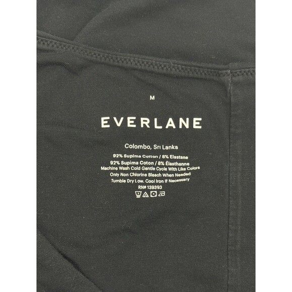 EVERLANE The Long Sleeve V-Neck Bodysuit M Bikini Black Supima Cotton EUC B16 - Picture 6 of 6